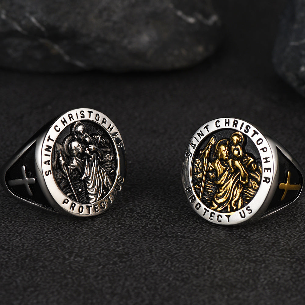 St. Christopher Ring Patron Saint of Travellers Ring-xinru
