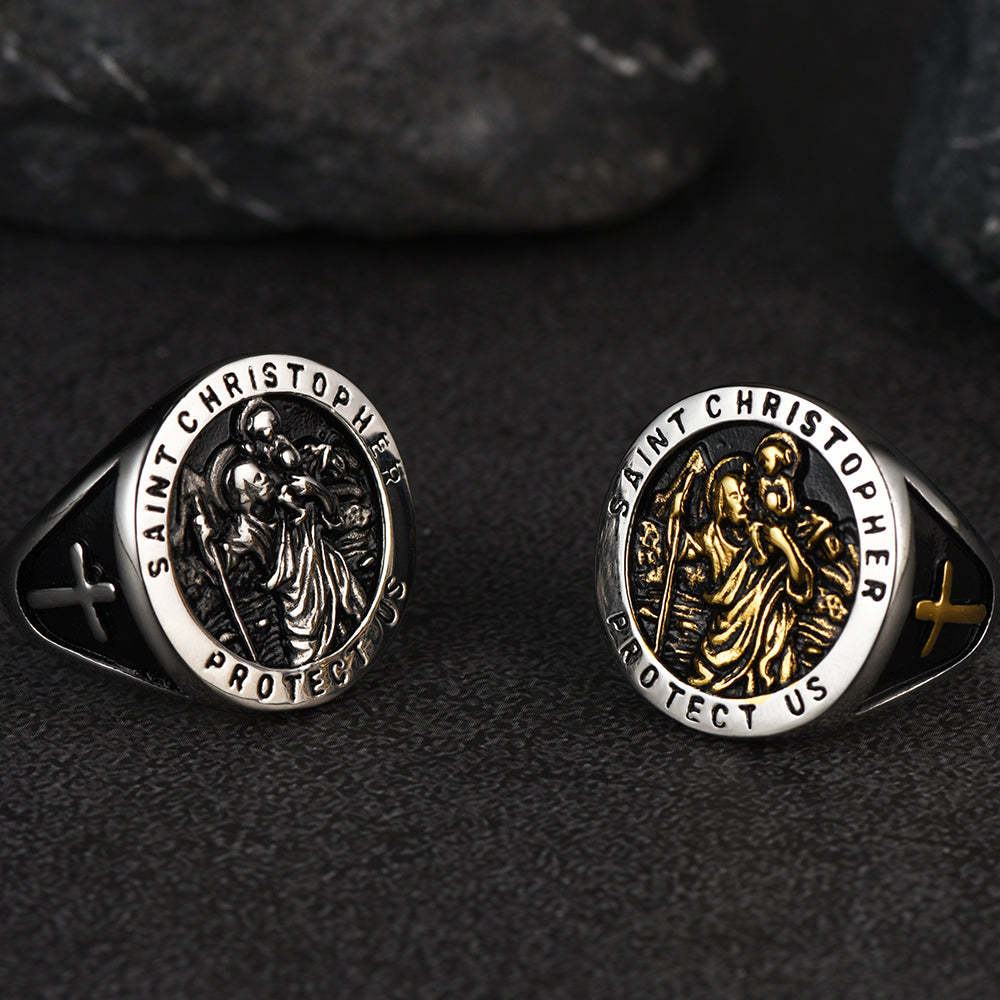 St. Christopher Ring Patron Saint of Travellers Ring-xinru