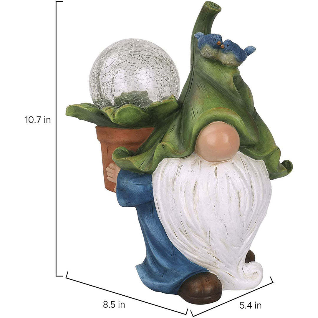 Magic Ball Welcome Outdoor Funny Gnome Solar LED Lights Figurine Ornament Decor-xinru