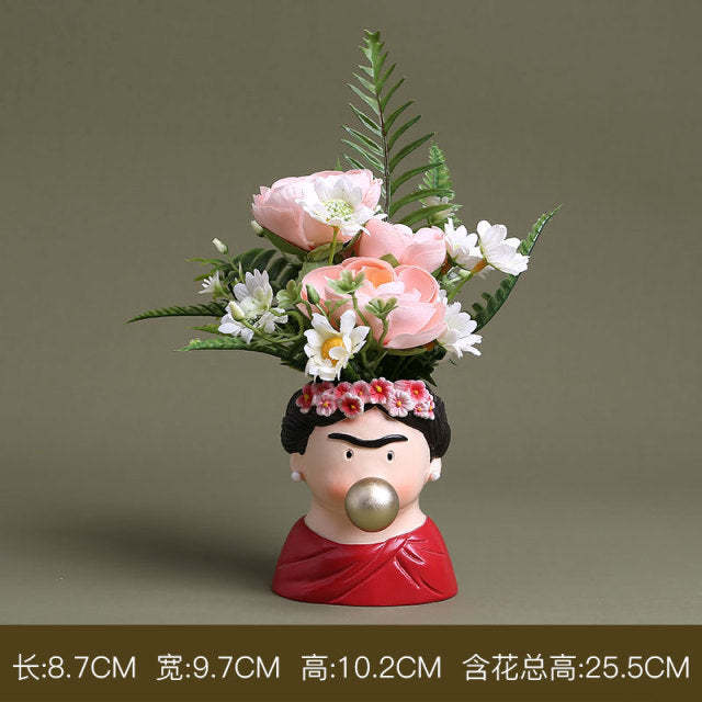 Creative Interesting Cartoon Animal Head Flowers Plant Pot-xinru