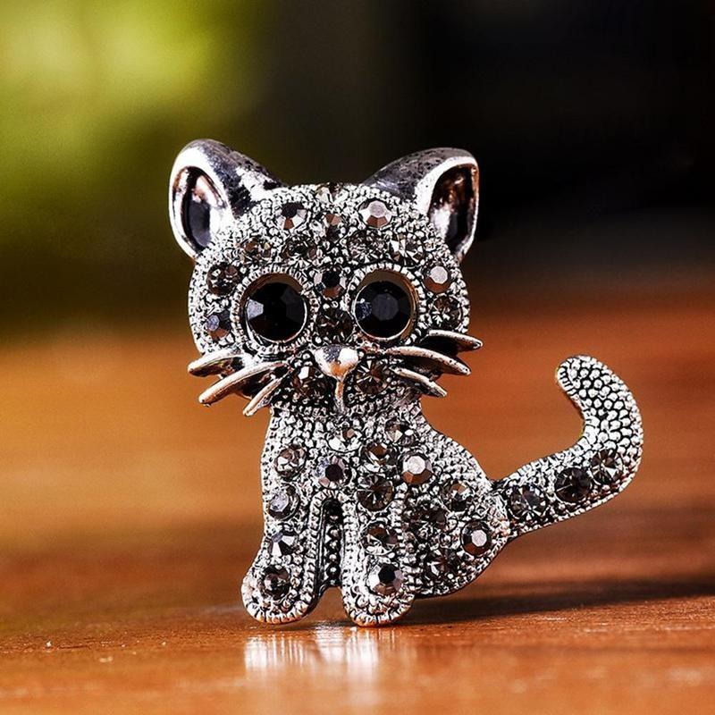 Cute Little Cat Brooches Pin Up Jewelry For Women Suit Hats 3PCS-xinru