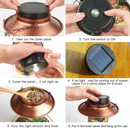 Outdoor Hanging Waterproof Solar Powered Bird Feeder-xinru