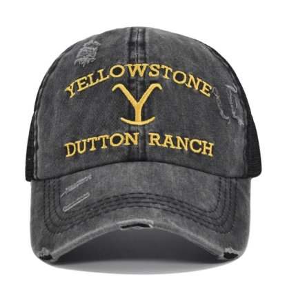 Yellowstone Dutton Ranch Y logo Distressed Trucker Hat Cap Yellowstone TV Show-xinru shop