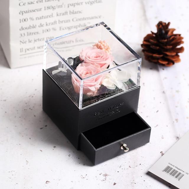 Immortal Preserved Rose Teddy Bear Box Display-xinru