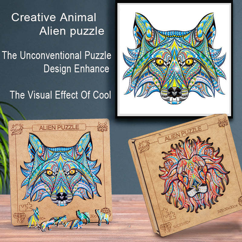 Wooden Animal Irregular Shaped Puzzles For Adults-xinru