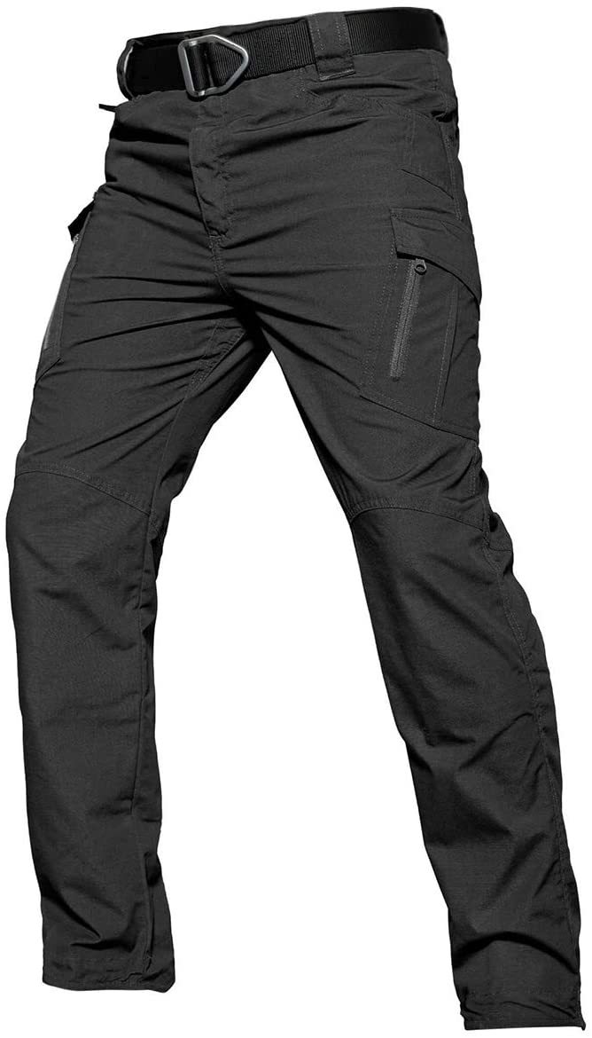 Men's Waterproof Loose Tactical Combat Pants Multiple Pockets-xinru