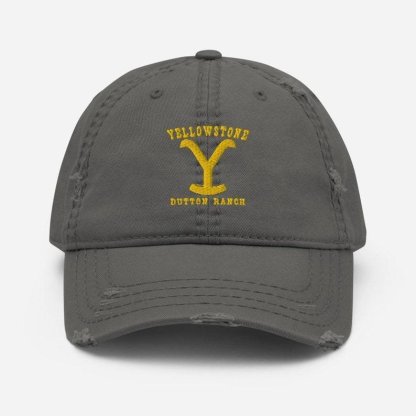 Yellowstone Dutton Ranch Y logo Distressed Hat Cap - Dutton Ranch - Yellowstone TV Show-xinru shop