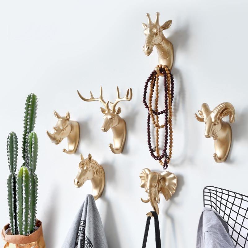 Home Decoration Nordic Multifunctional Deer Head Animal Free Punch Hook-xinru
