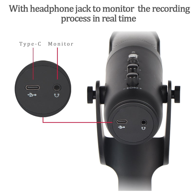 USB Condenser Microphone Compatible Live Game Chat-xinru