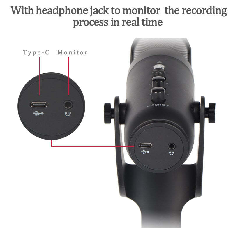 USB Condenser Microphone Compatible Live Game Chat-xinru