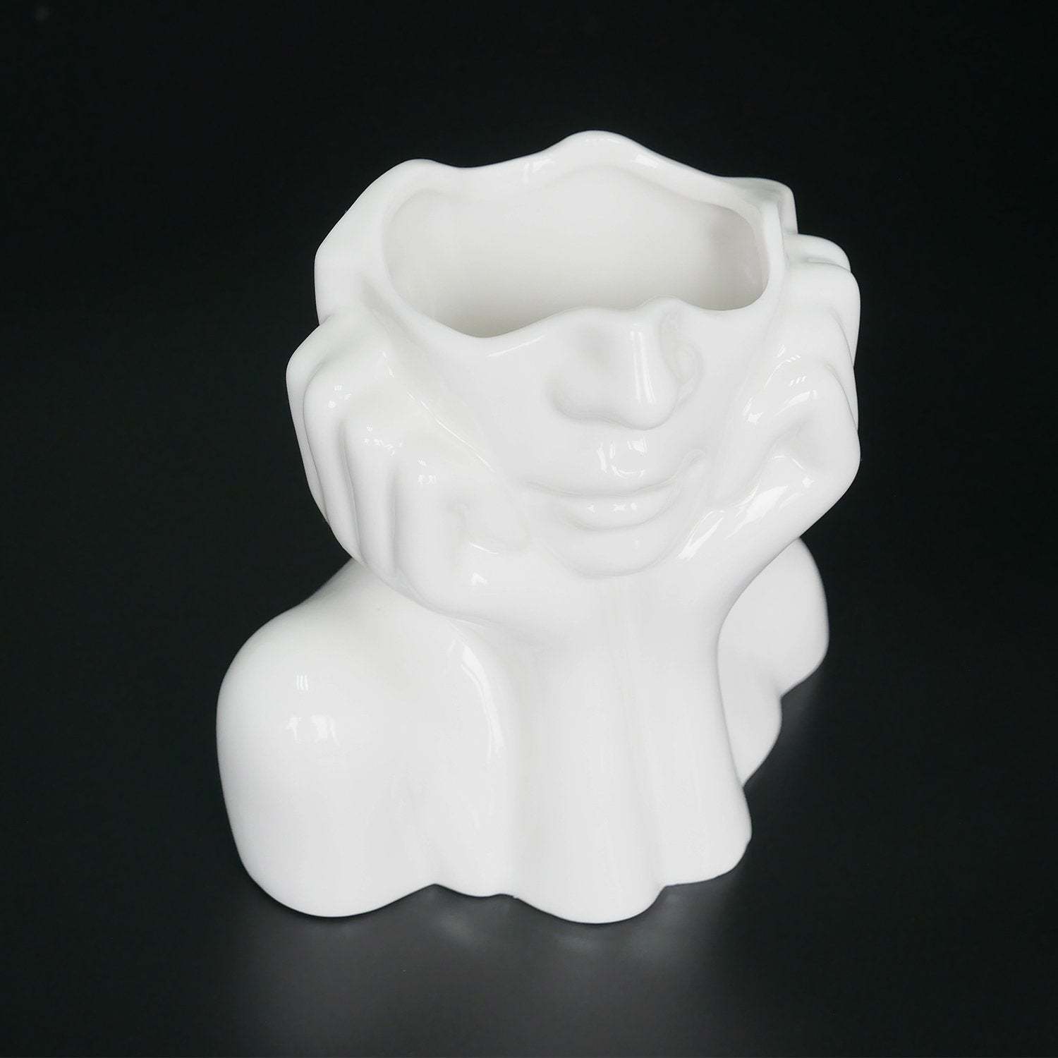 Hands on Cheeks Face Vase-xinru shop