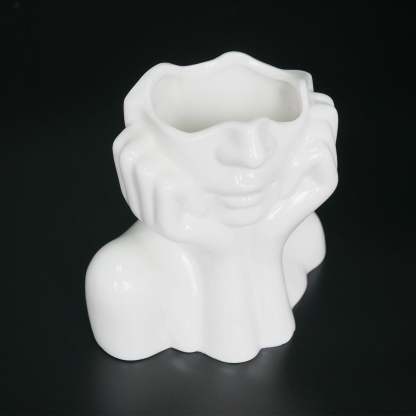 Hands on Cheeks Face Vase-xinru shop