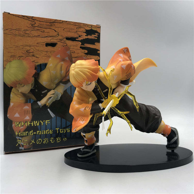 Demon Slayer Zenitsu Agatsuma Action Figure Decoration Doll-xinru