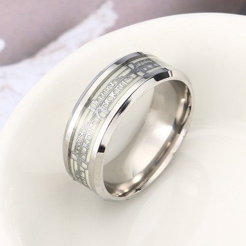Men's Luminous Titanium Steel Ring Punk Statement Ring-xinru