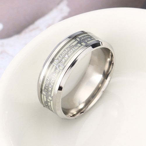 Men's Luminous Titanium Steel Ring Punk Statement Ring-xinru