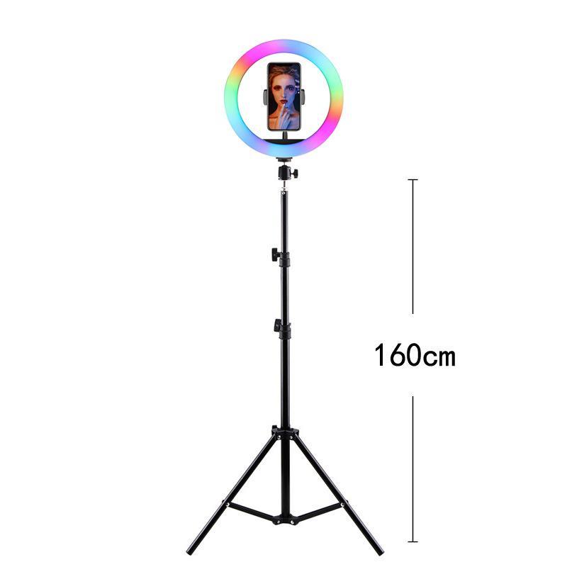 10閳?RGB Ring Light tripod LED Ring Light Selfie Ring Light with Stand RGB 26 Colors Video Light-xinru shop