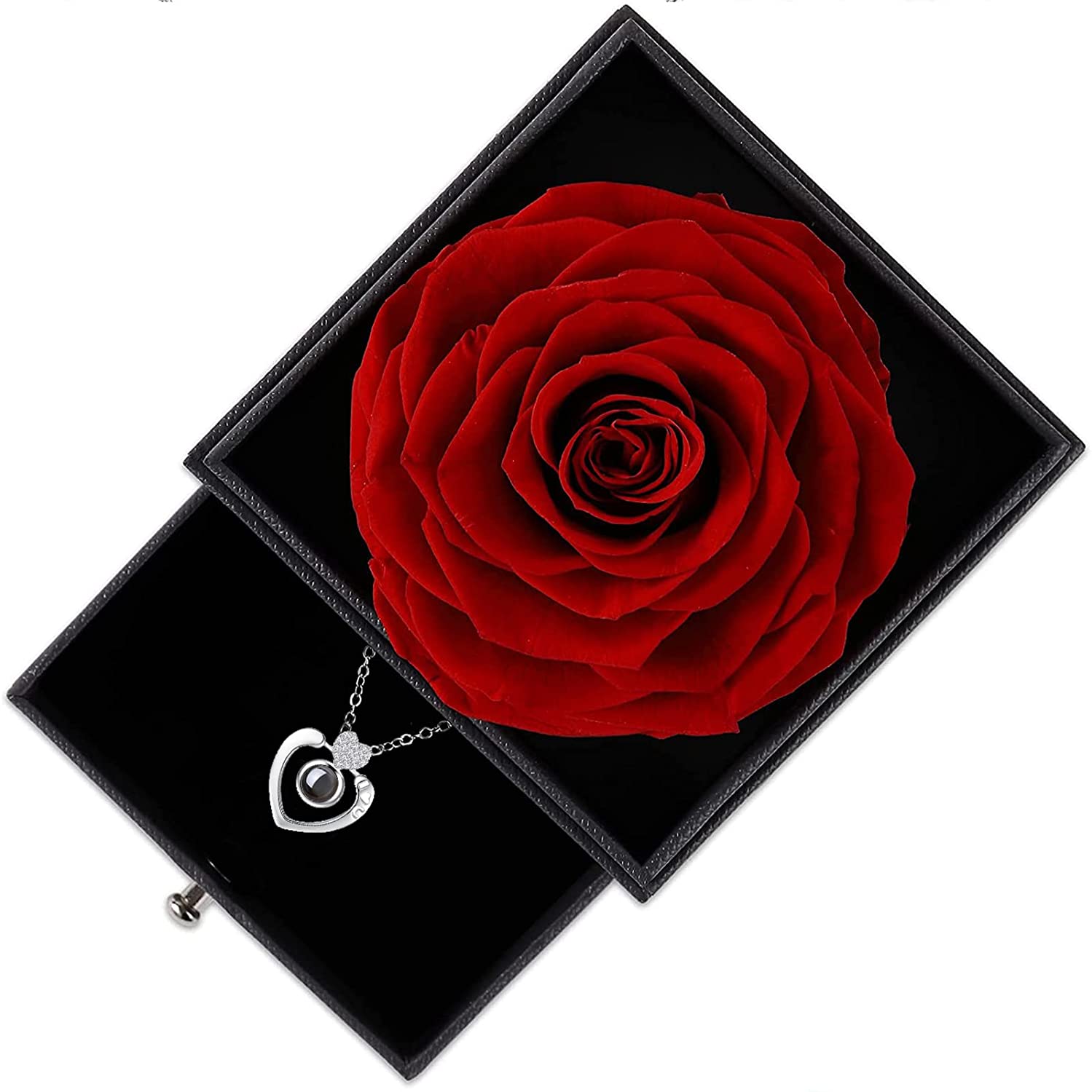 Mother's Day Gift Rose I Love You Necklace In 100 Languages-xinru