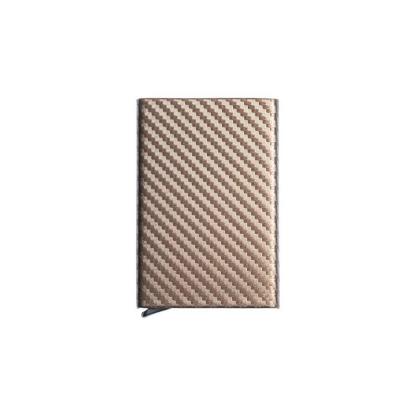 Carbon Fiber Metal Men's Creative Anti-theft Brush Slim Card Holder-xinru