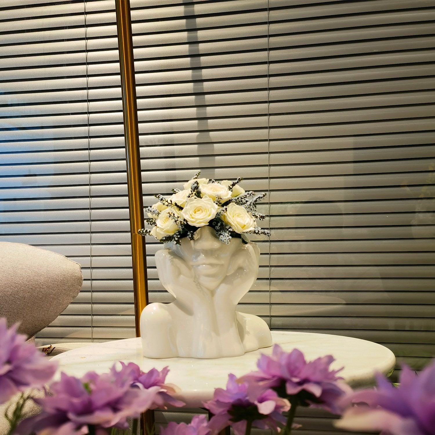 Hands on Cheeks Face Vase-xinru shop