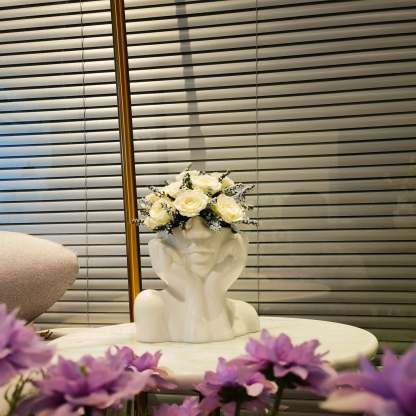 Hands on Cheeks Face Vase-xinru shop