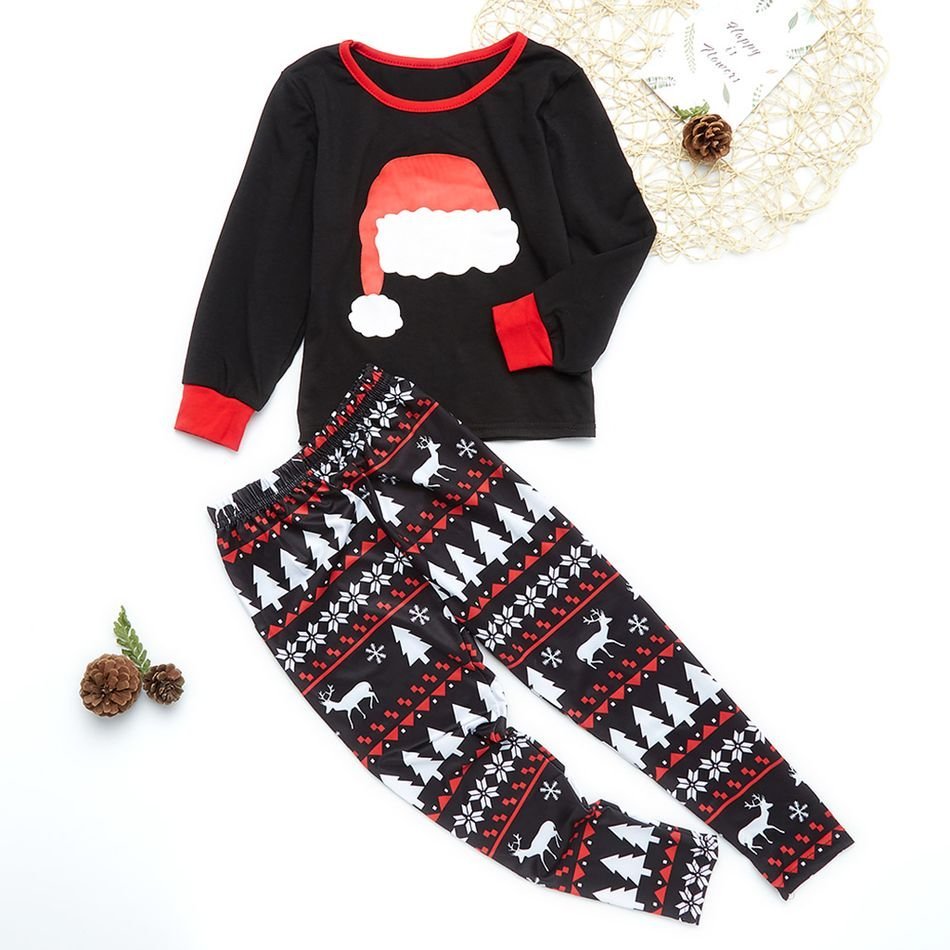 Plus Size Santa Hat Pattern Family Matching Pajamas Sets-xinru shop
