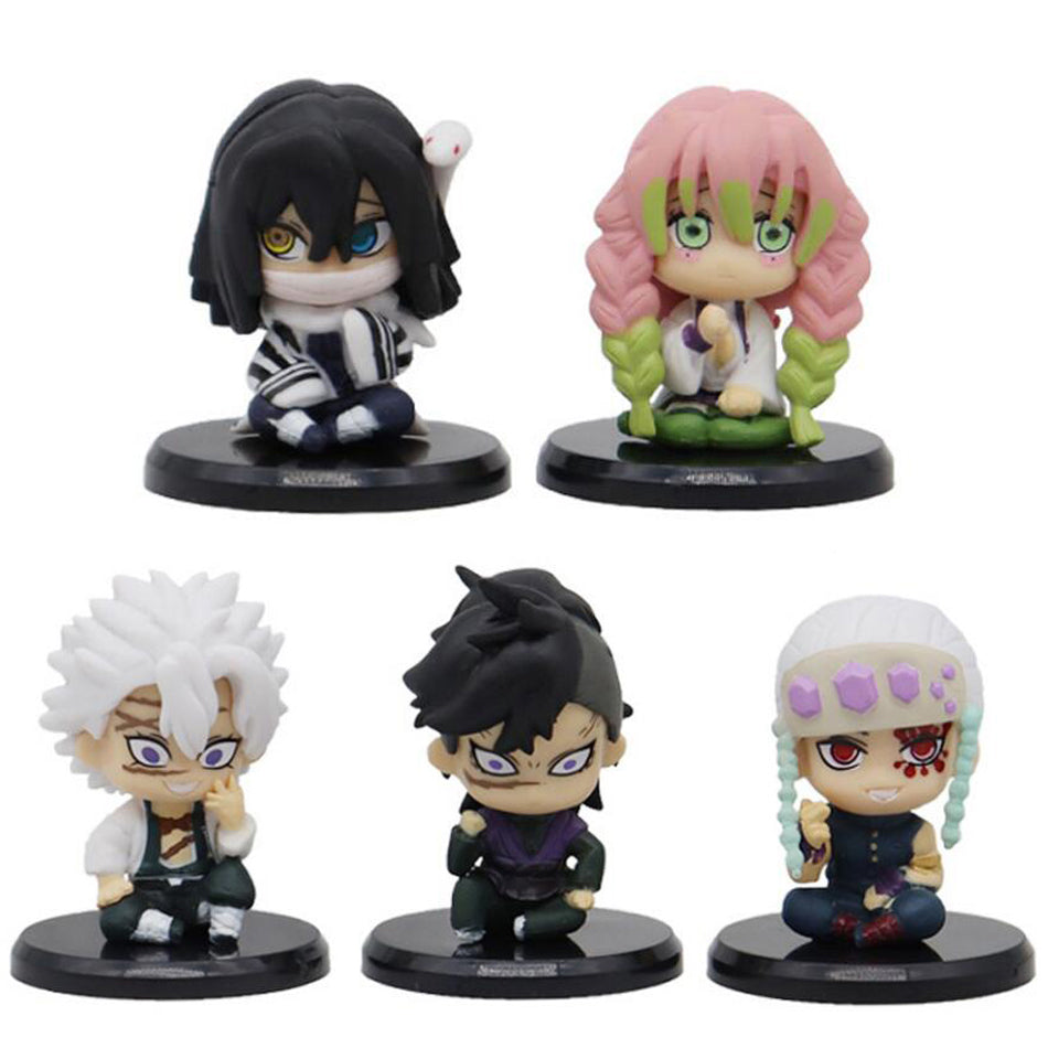 5 Style/Set Q Version Demon Slayer Sitting Ghost Doll Tanjiro Figure-xinru