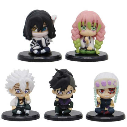 5 Style/Set Q Version Demon Slayer Sitting Ghost Doll Tanjiro Figure-xinru