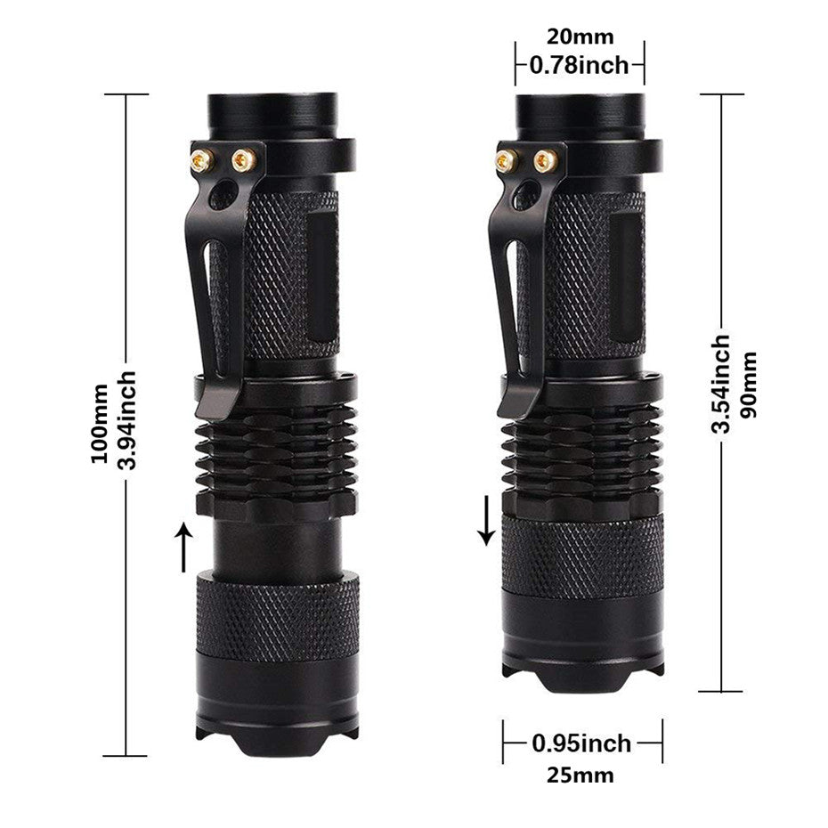 LED UV Flashlight Ultraviolet Torch With Zoom Function-xinru