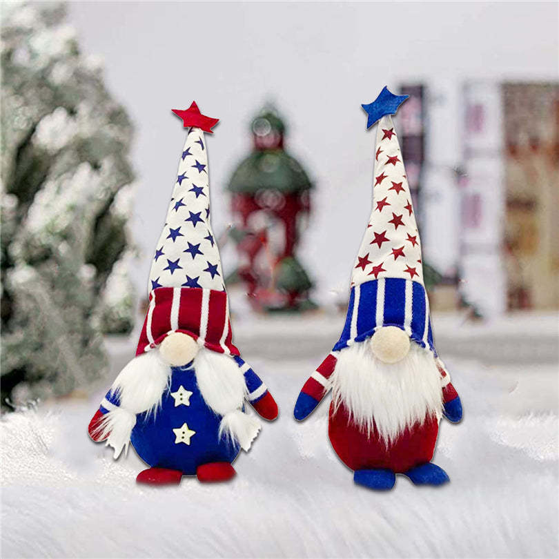 Independence Day Patriotic Gnome Desktop Decoration-xinru