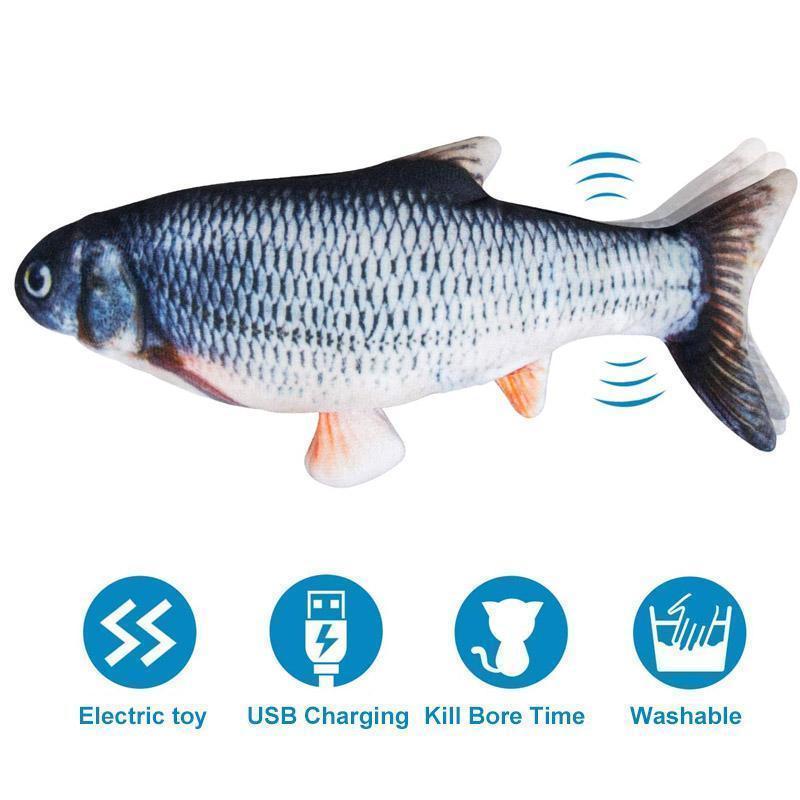 Cat USB Charger Toy Fish Interactive Electric floppy Fish Cat toy-xinru