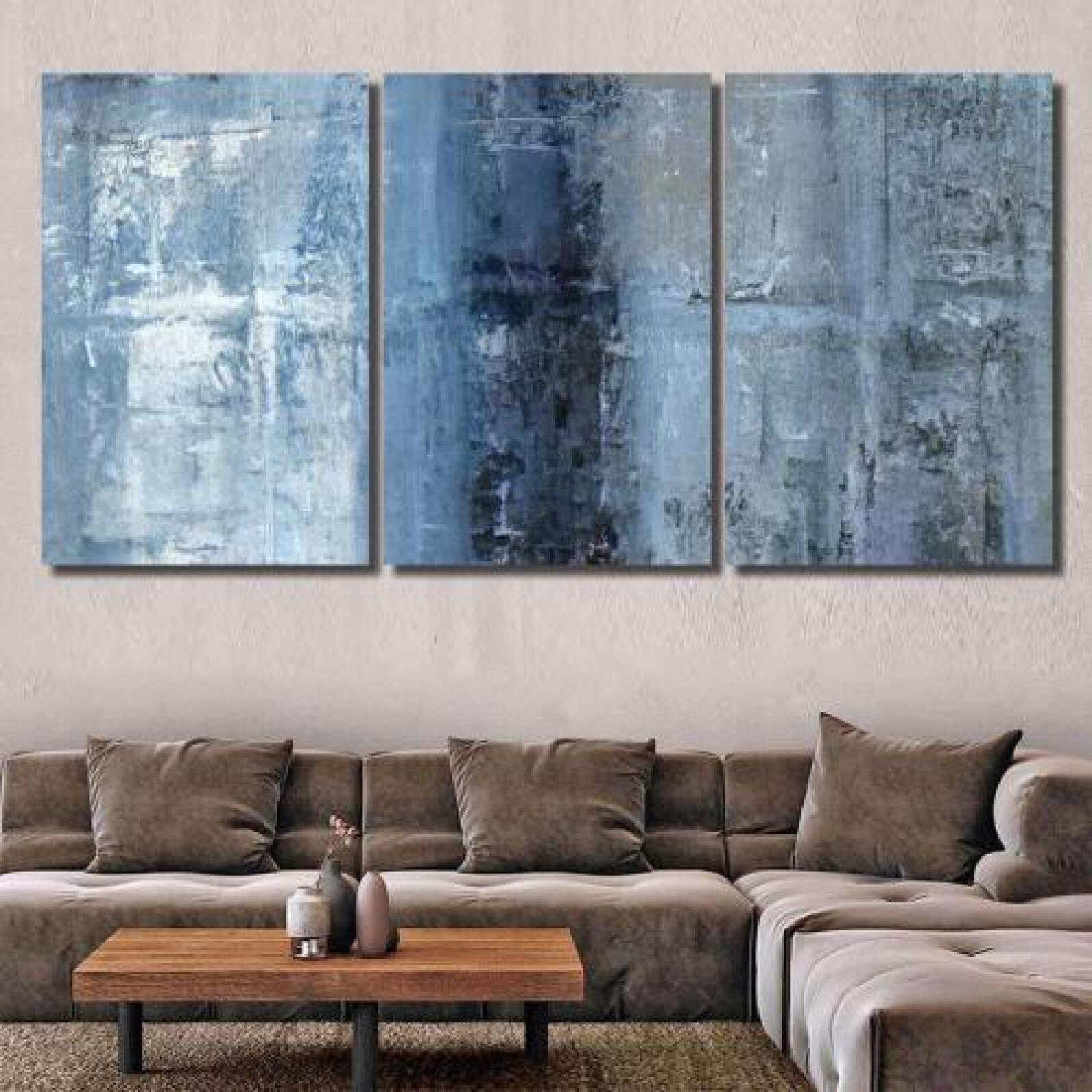 Blue Grey Abstract Art-xinru shop