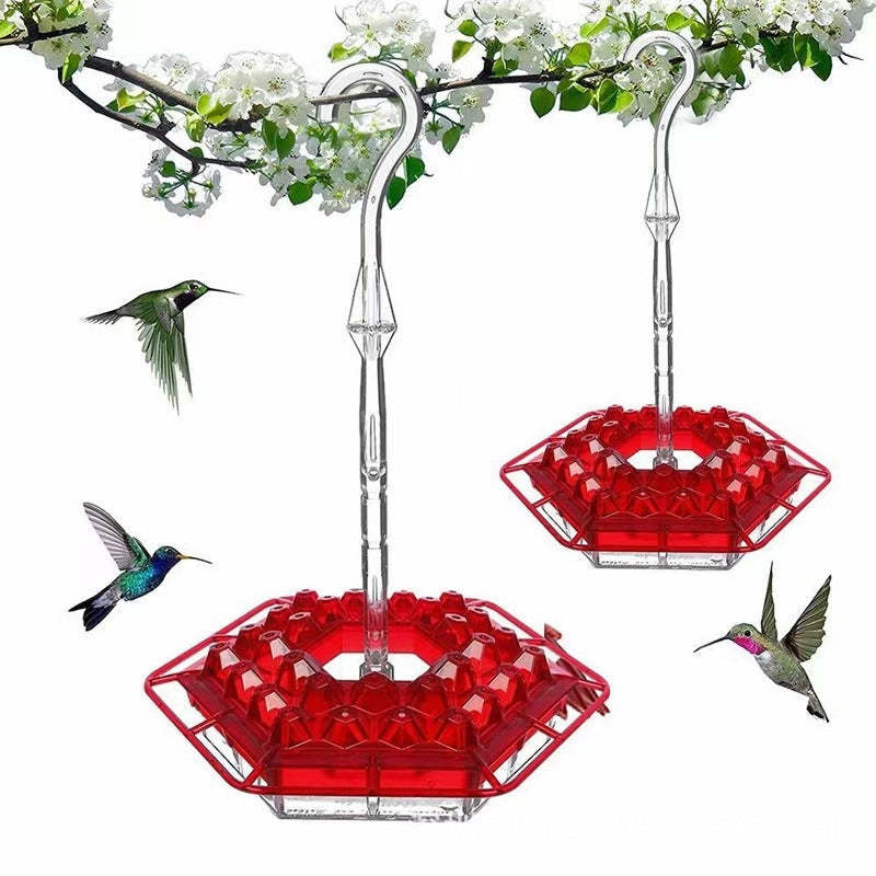 Hummingbird Feeder Outdoor Hanging Six Sides Hooked Bird Feeder-xinru