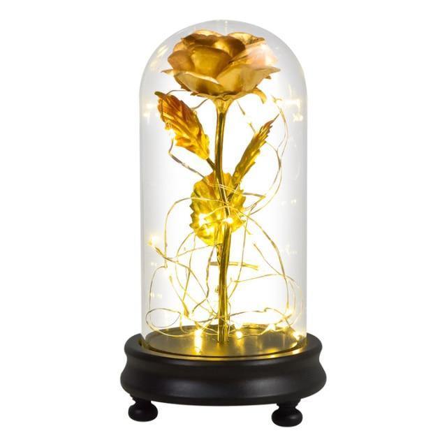Colorful LED Crystal Glass Rose Lantern-xinru