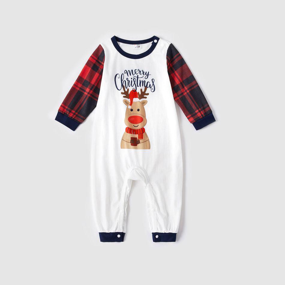 Plus Size Family Matching Christmas Elk and Plaid Print Long-sleeve Pajamas Set-xinru shop