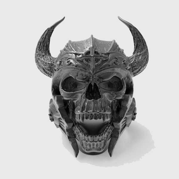 Viking Warrior Skull Ring Stainless Punk Nordic God-xinru