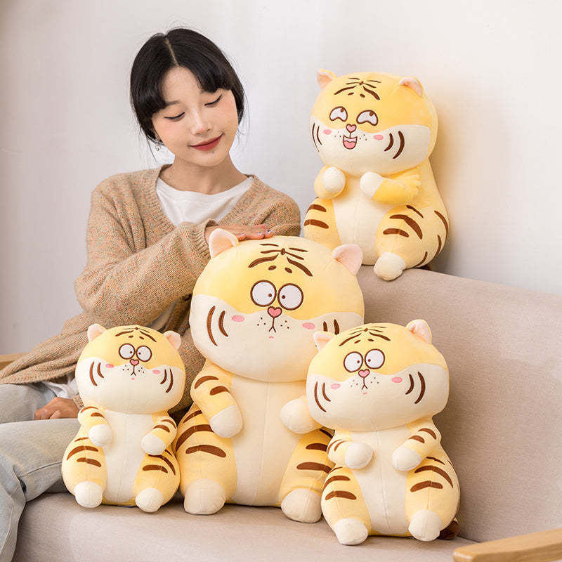 Cute Cartoon Chubby Tiger Stuffed Plush Doll Toy Pillow-xinru