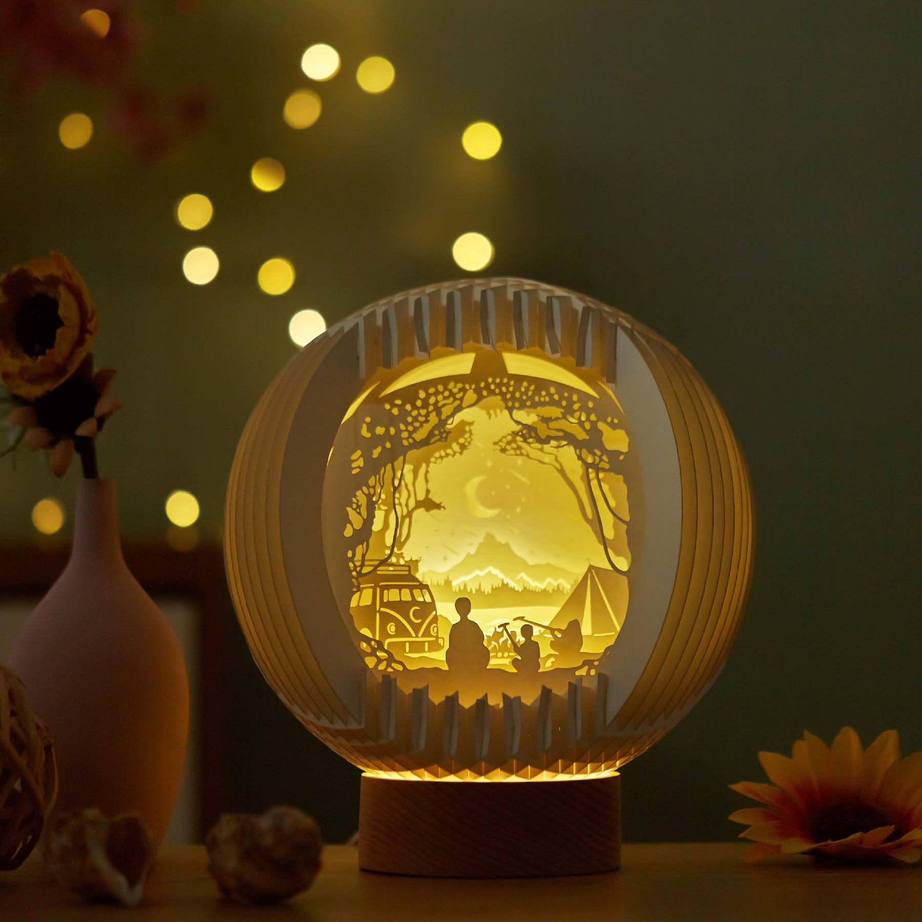 Paper Art Light And Shadow DIY Handmade Creative Paper Carving Lamp-xinru