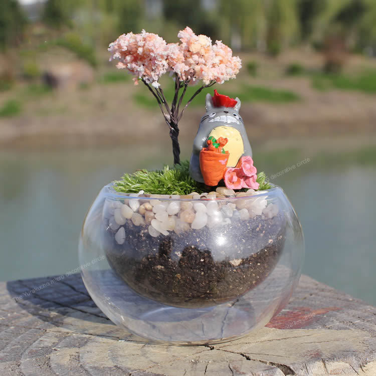 Totoro Figurines Model Statue Mini Toy Flower Pot Garden Decorations Holiday Gifts-xinru