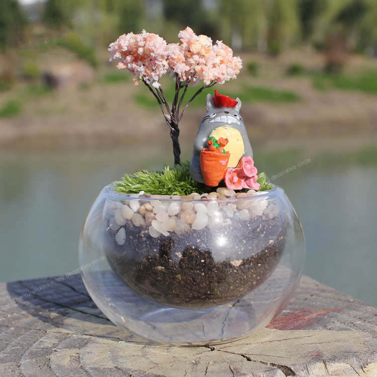 Totoro Figurines Model Statue Mini Toy Flower Pot Garden Decorations Holiday Gifts-xinru