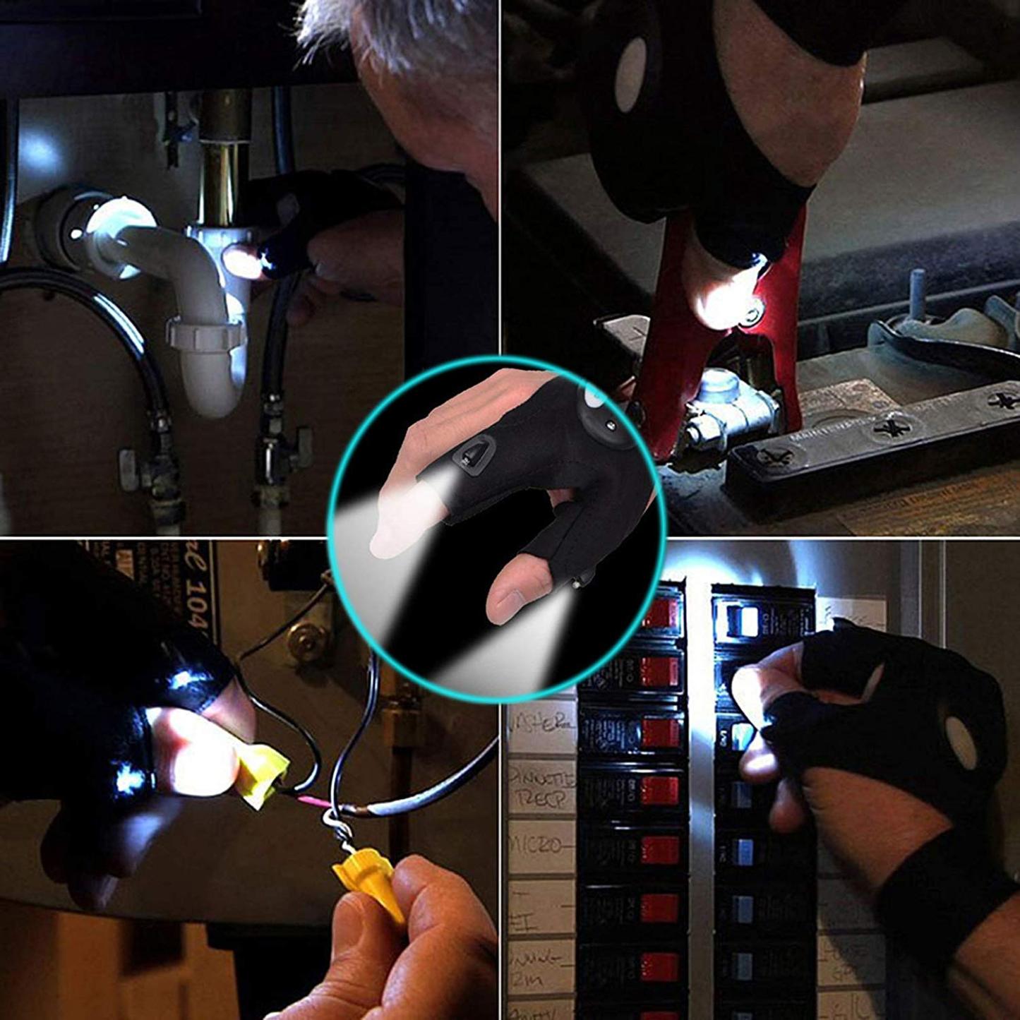 Cool Fingerless LED Flashlight Gloves-xinru