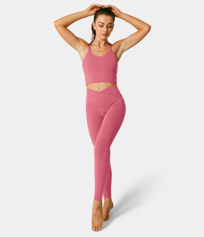 Cloudful® Crossover Pocket Plain 7/8 Leggings-xinru shop