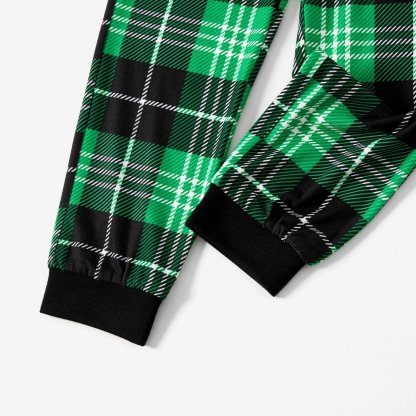 Plus Size Christmas Gnomes and Letter Print Green Family Matching Long-sleeve Pajamas Sets-xinru shop