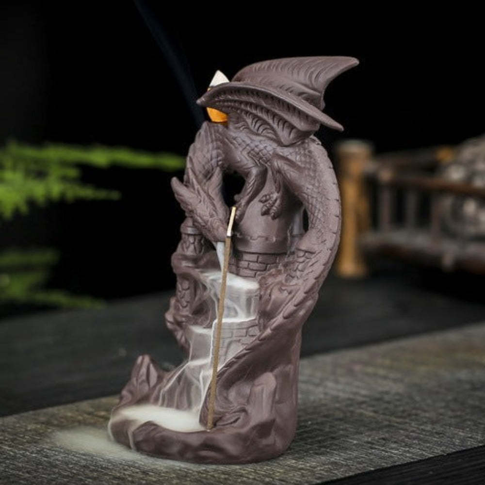 Mystic Dragon Waterfall Down Flow Draft Incense Burner-xinru