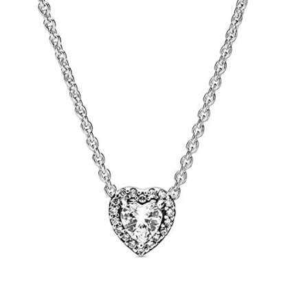 Elevated Heart Cubic Zirconia Necklace in Sterling Silve-xinru