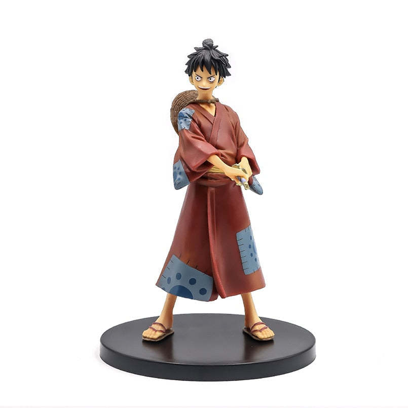 One Piece Figures Luffy With Red Shawl Cool Poseture PVC Figurine Toys-xinru