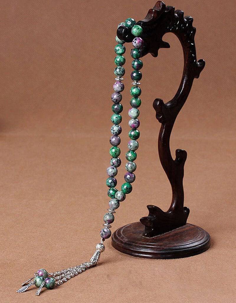 Natural Stone Agates Tassel Rosary Meditation Prayer Bead-xinru