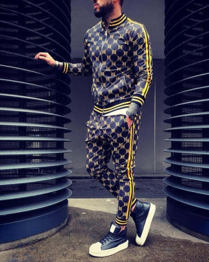 Stylish Guardsmen Matching Plaid Set Track Suits-xinru