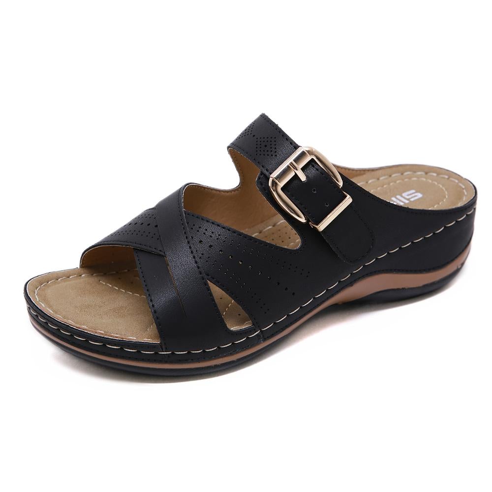 Summer Women Slippers Rome Retro Casual Shoes-xinru