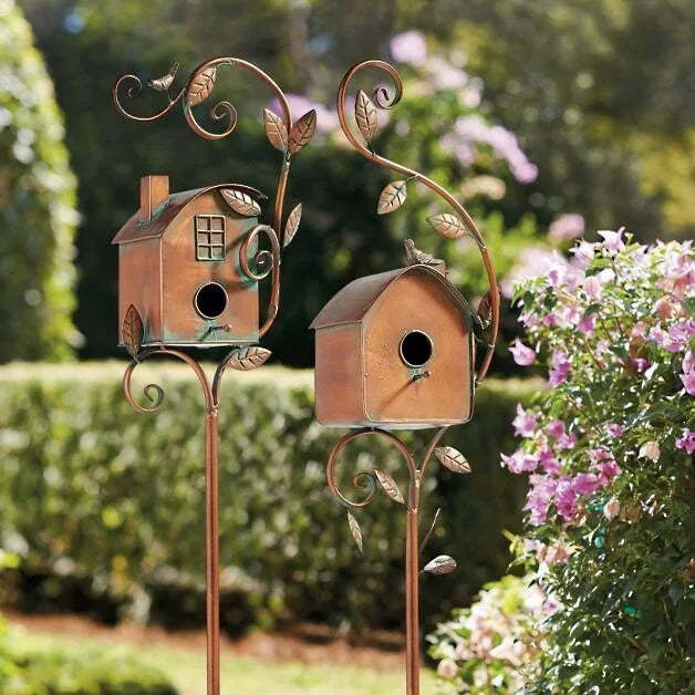 Metal Birdhouse Garden Stakes-xinru