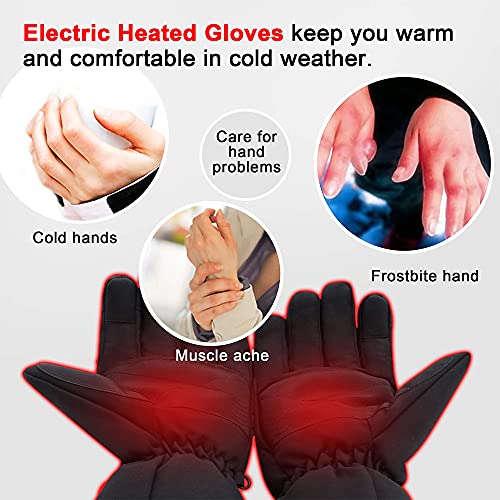 Unisex Electric Battery Powered Waterproof Warm Touchscreen Heated Gloves for Sports-xinru shop